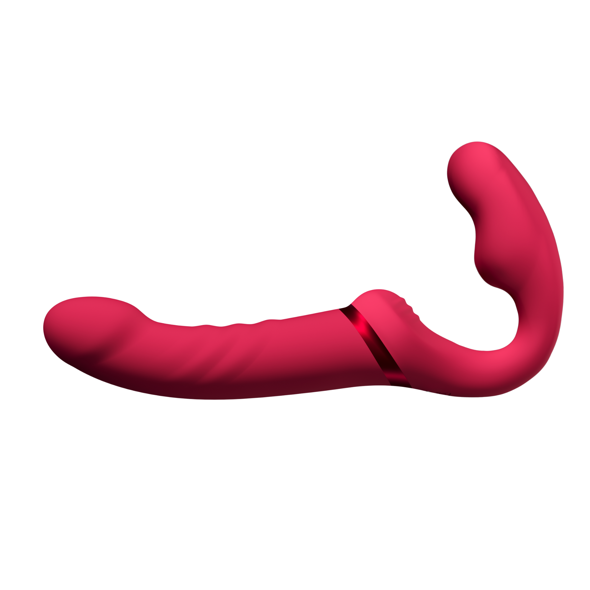 Rautt strap-on úr sílikoni