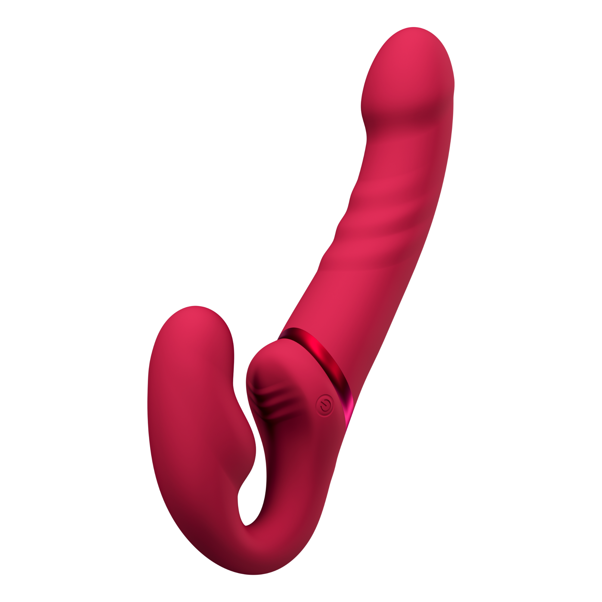 Rautt strap-on úr sílikoni
