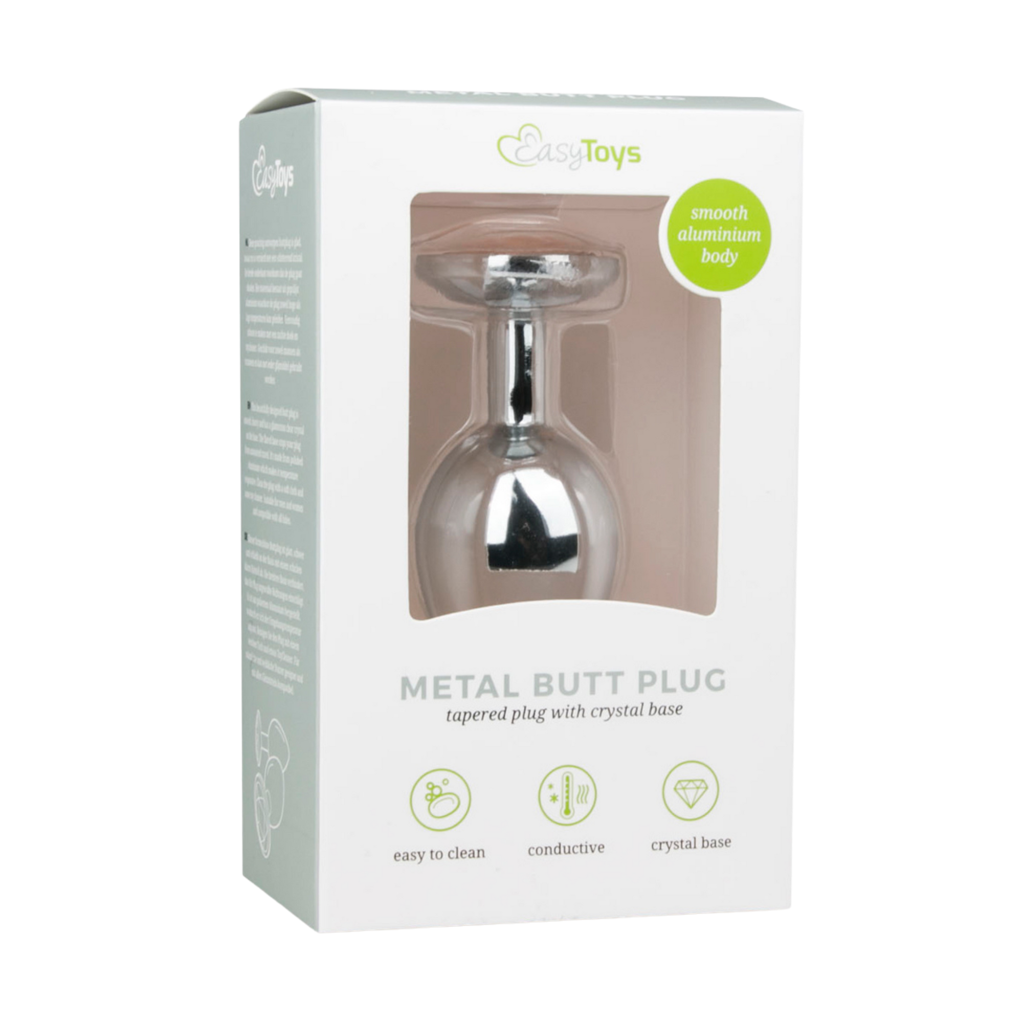 Metal Butt Plug Silver/Clear