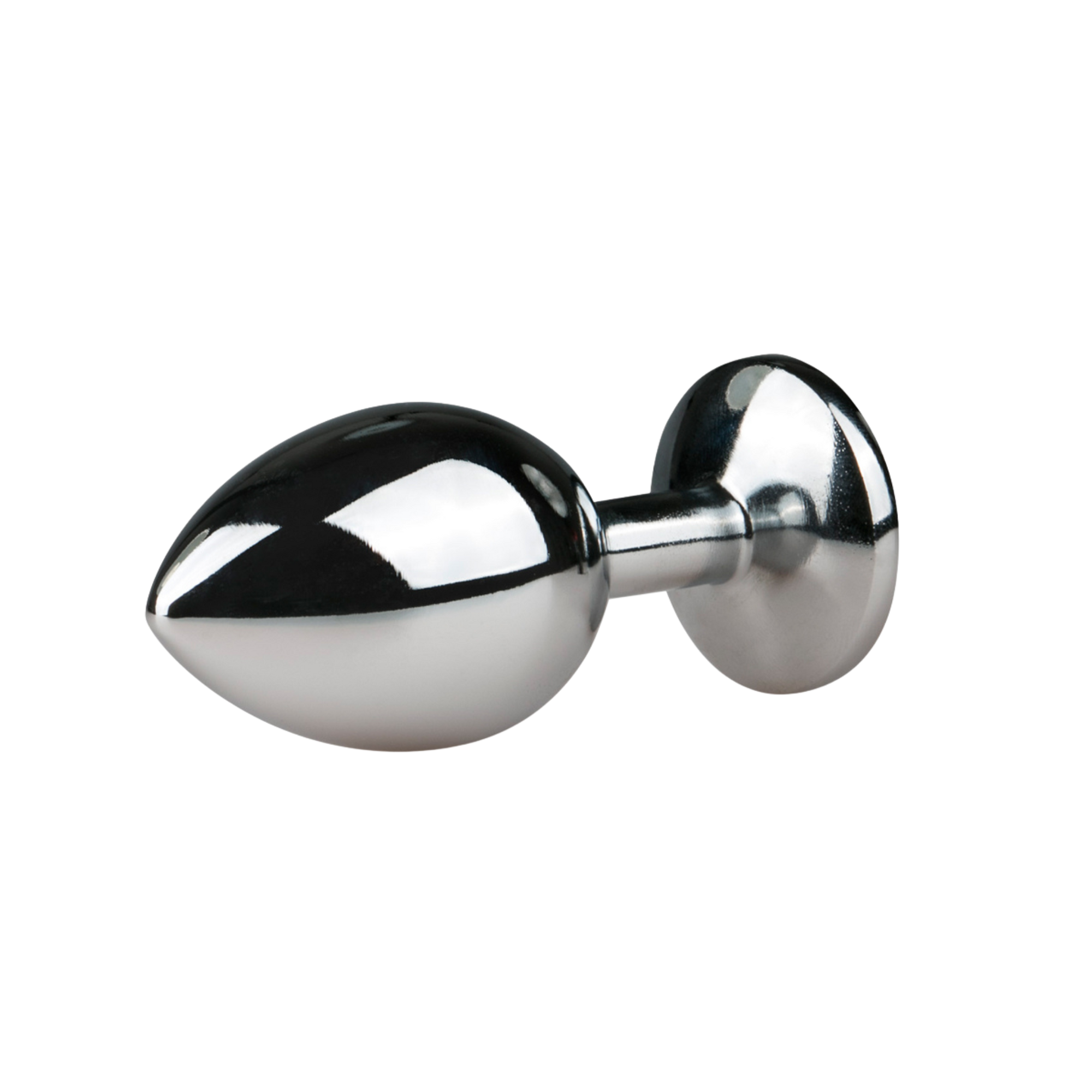 Metal Butt Plug Silver/Clear