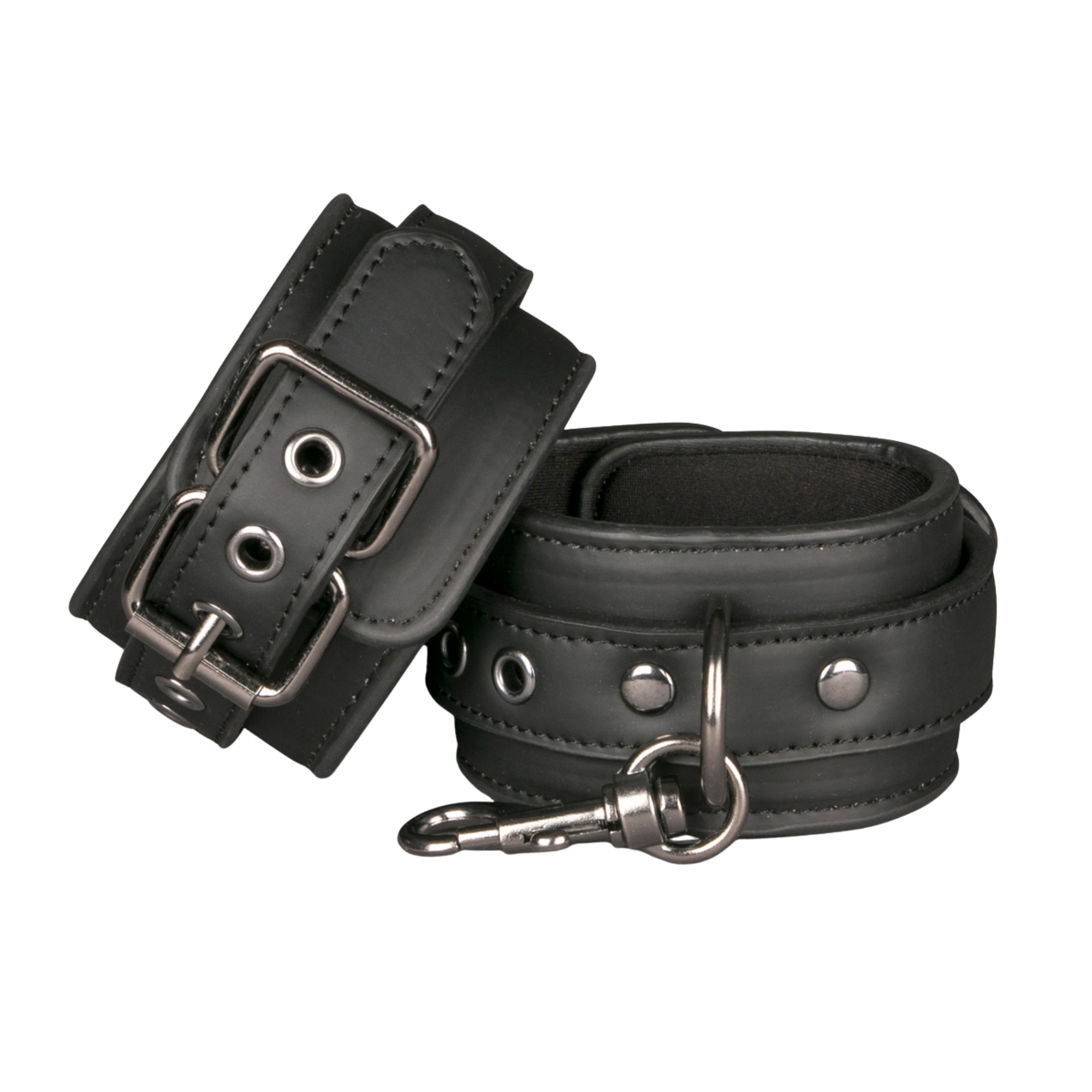 Black Leather Handcuffs