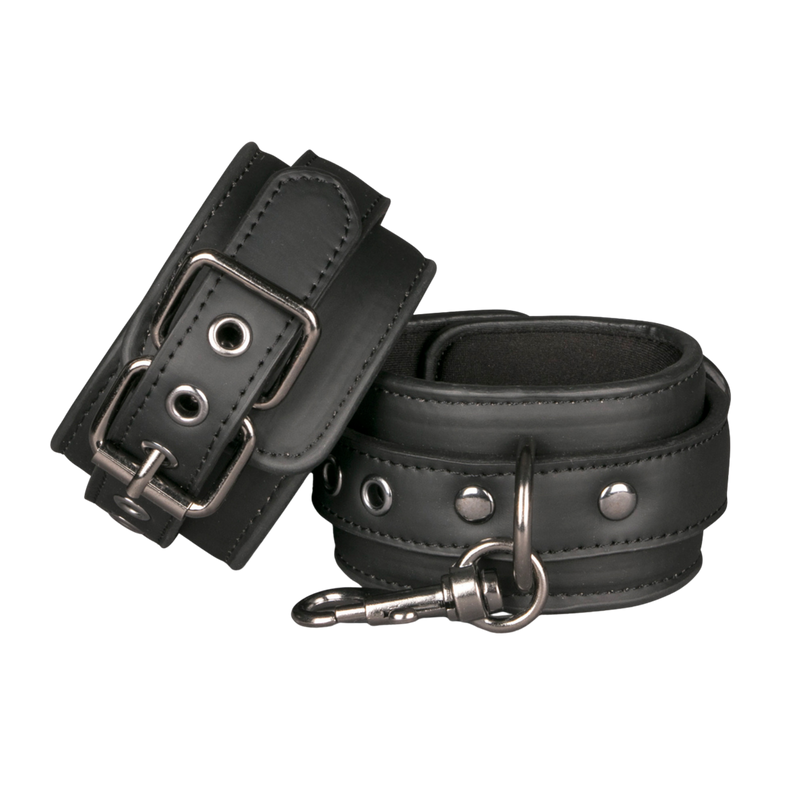 Black Leather Handcuffs