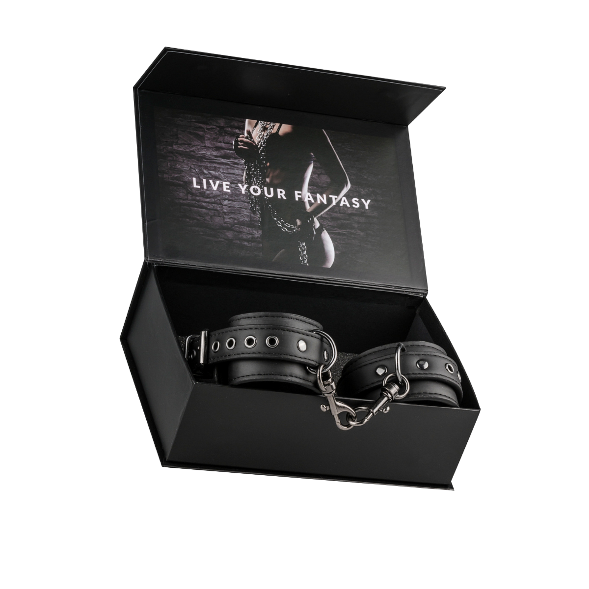 Black Leather Handcuffs