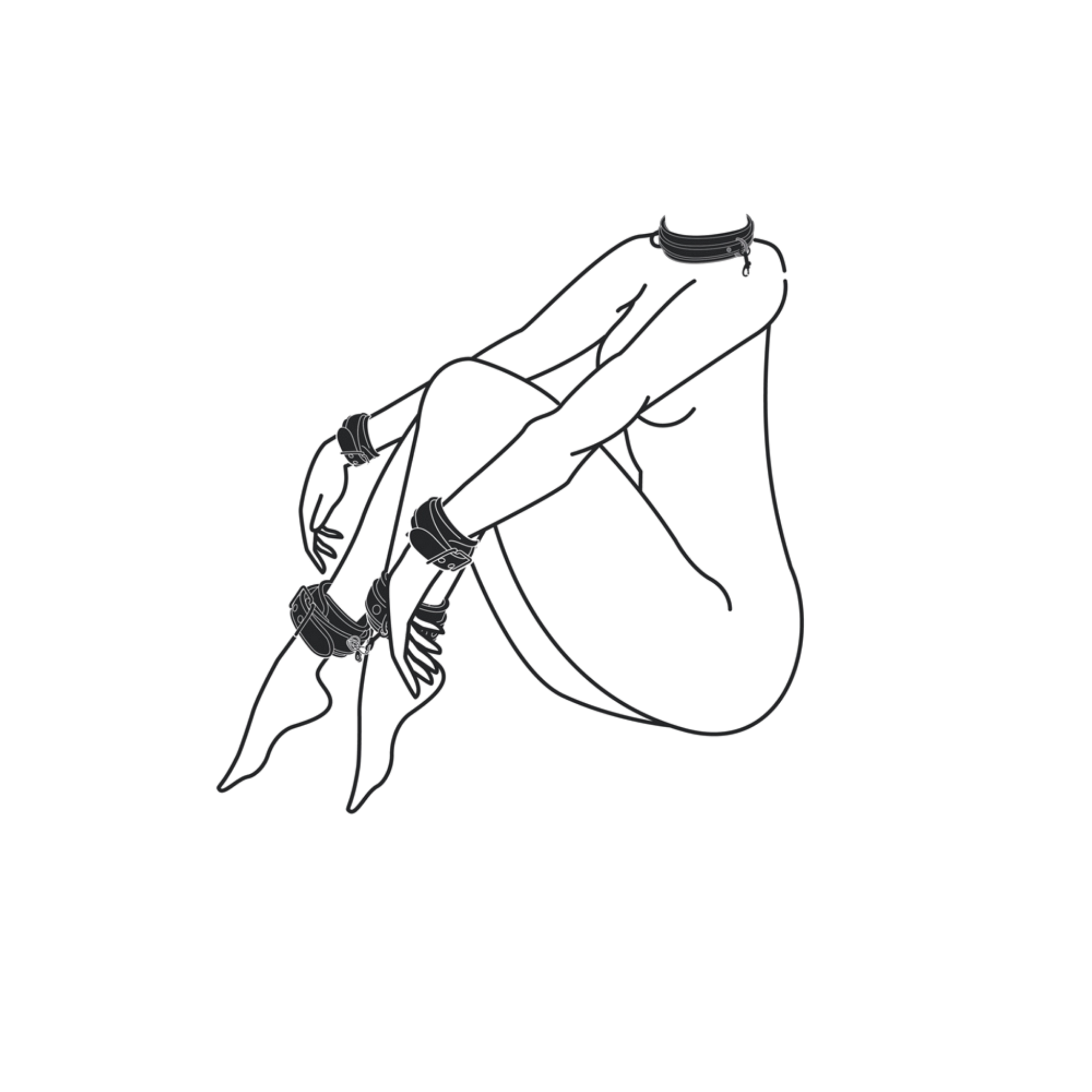 Bondage Set - Collar Hand and Ankle Cuffs