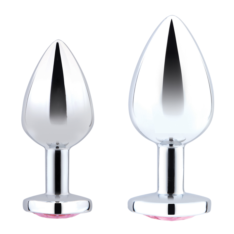 Jewel Heart Metal Butt Plug Training Set