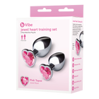 Jewel Heart Metal Butt Plug Training Set