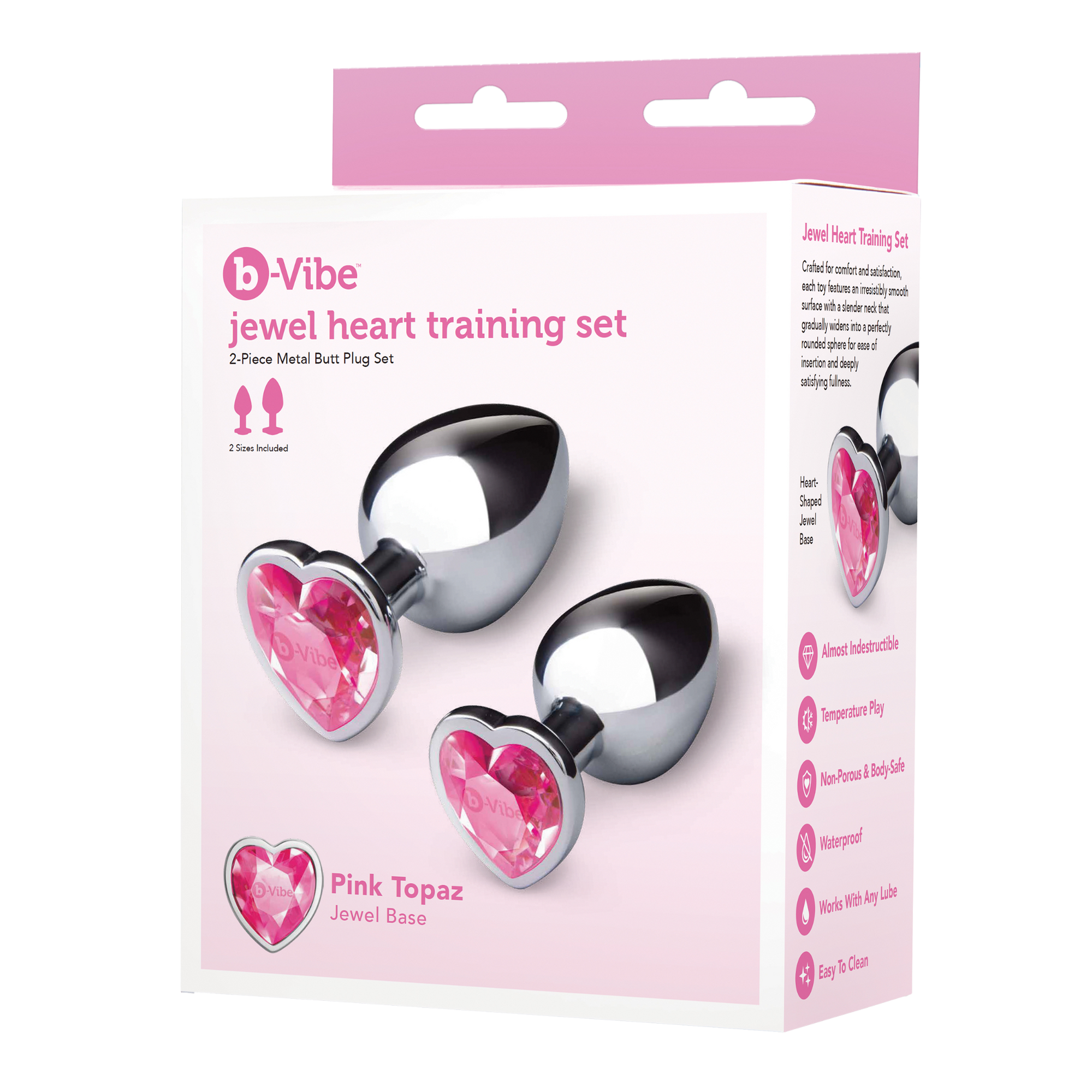 Jewel Heart Metal Butt Plug Training Set