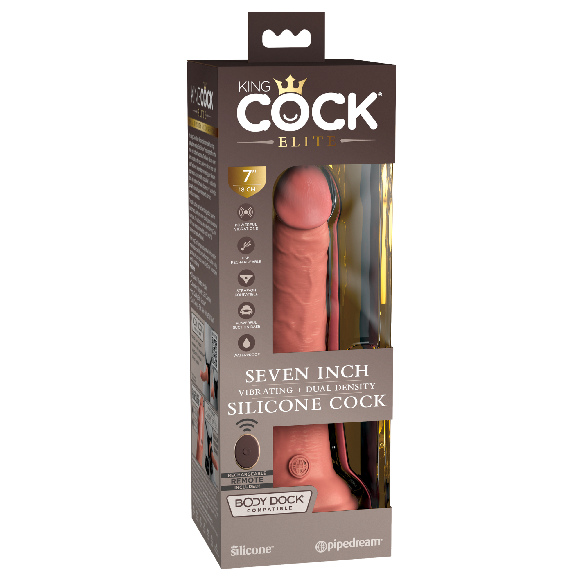 7" Vibrating Dual Density Silicone Cock with Remote