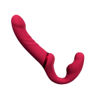 Rautt strap-on úr sílikoni