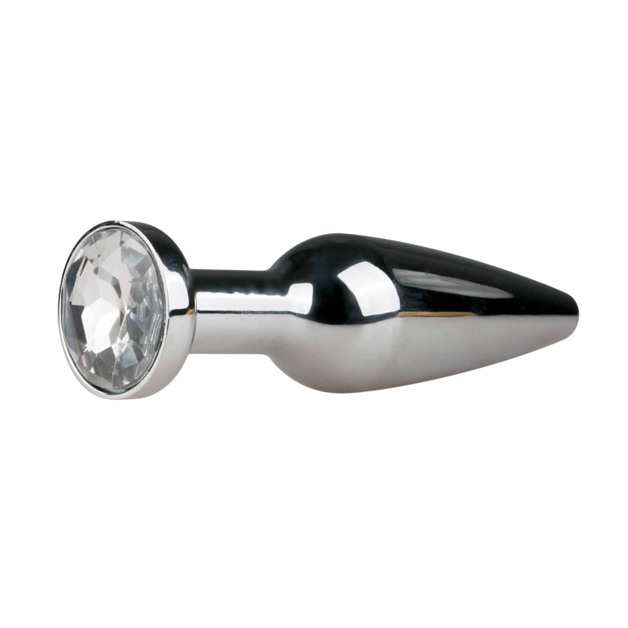 Metal Butt Plug Silver/Clear