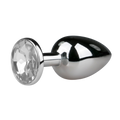Metal Butt Plug Silver/Clear
