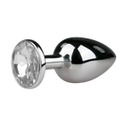 Metal Butt Plug Silver/Clear