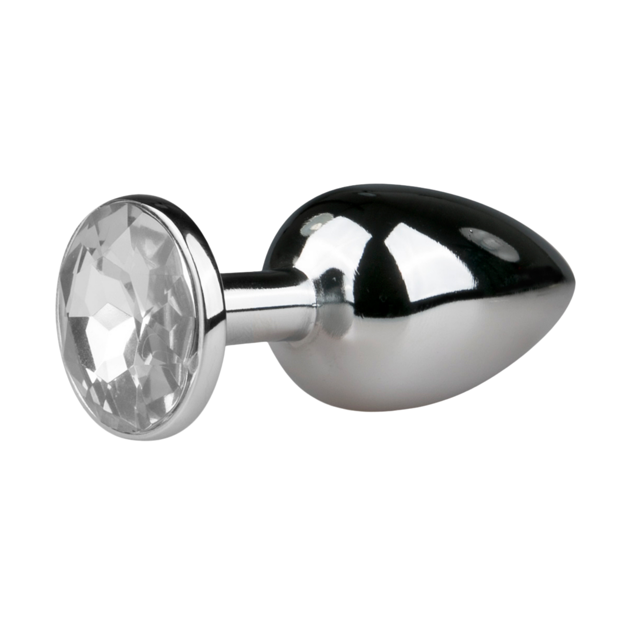 Metal Butt Plug Silver/Clear